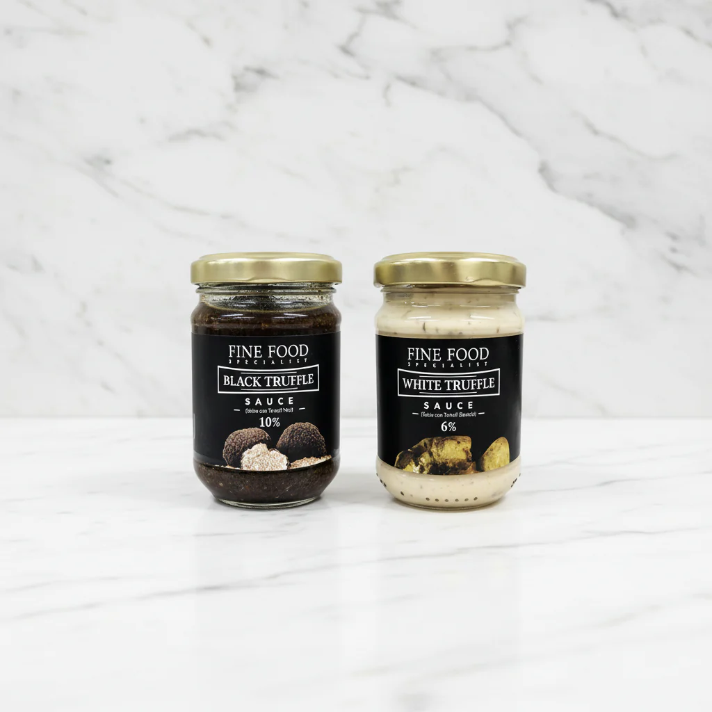 White & Black Truffle Sauces, 2 x 180g