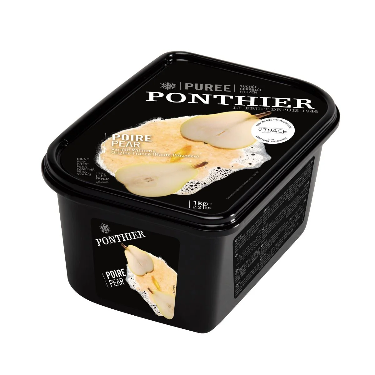 French Williams Pear Puree, Ponthier, Frozen, 1kg - Image 2