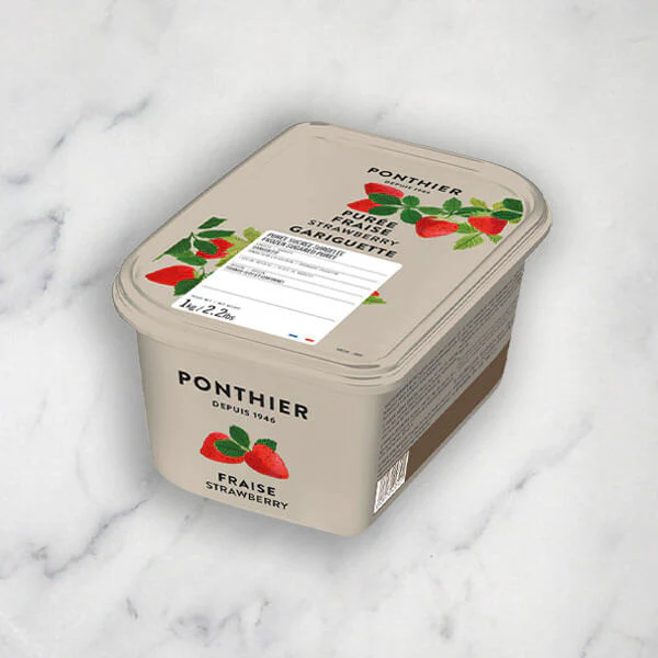 Gariguette Strawberry Puree, Ponthier, Frozen, 1kg