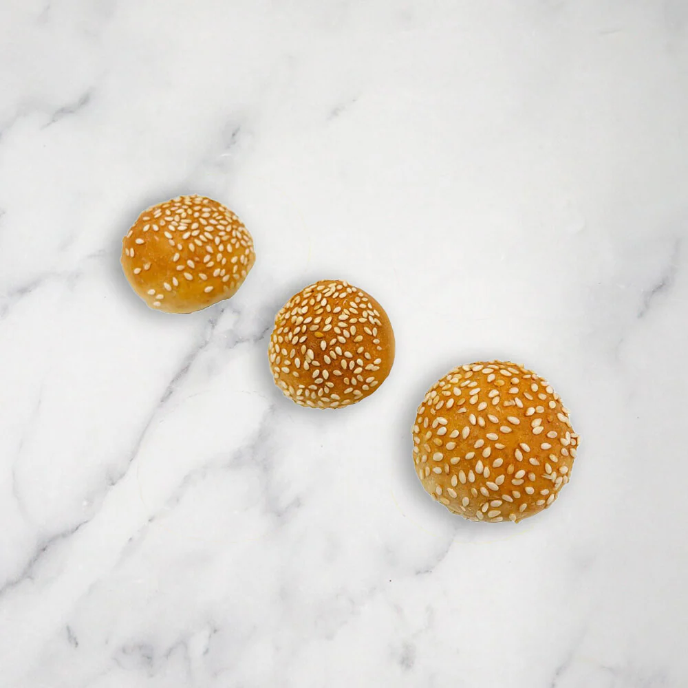 Mini Canape Sesame Burger Buns (3-4cm), from Frozen, x 50