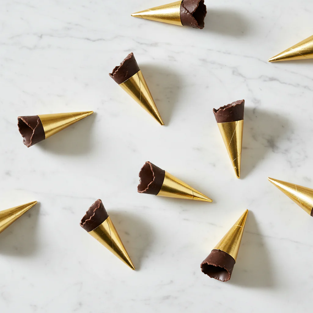 Sweet Fillable Chocolate Mini Canape Cones, x 45