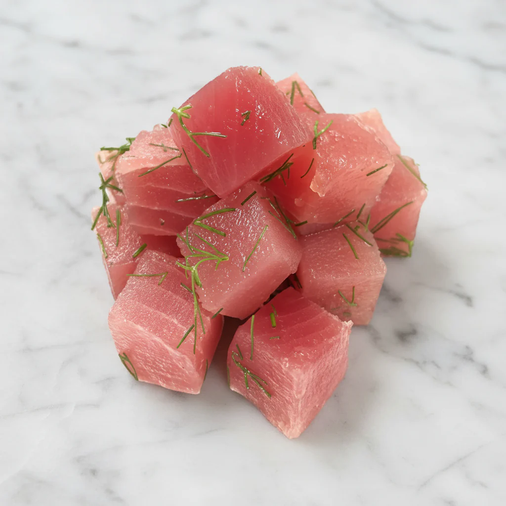 Tuna Poke Cubes, Sashimi-Grade, Frozen, 500g