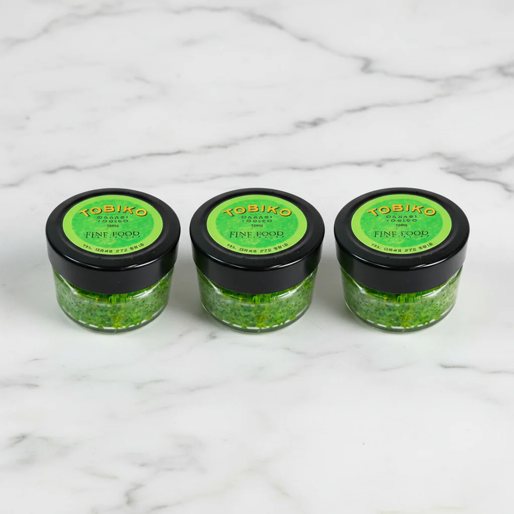 Wasabi Tobiko, Frozen, 3 x 100g