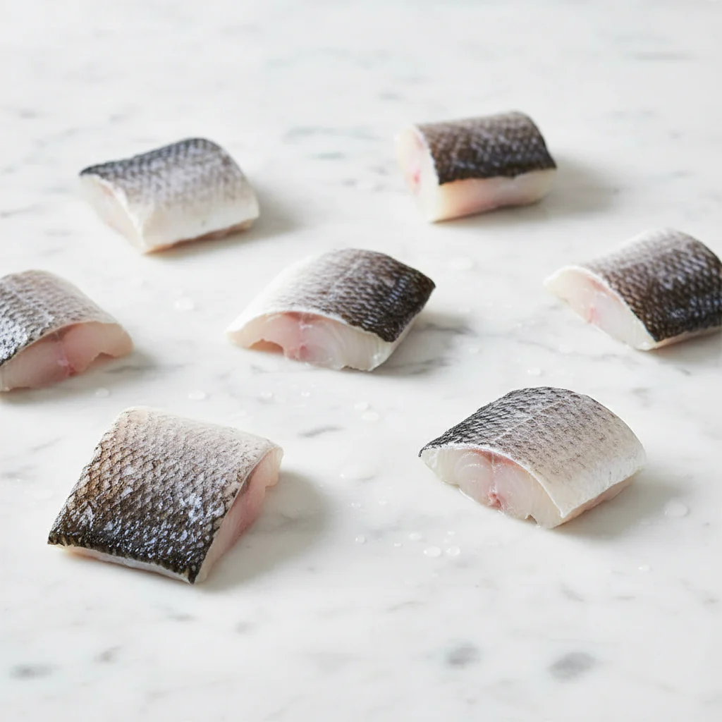 Wild Chilean Sea bass Offcut Pieces, Frozen, +/-200g - Image 2